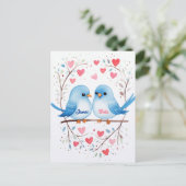Lovebirds Liefde: Gepersonaliseerde Valentijnsdag  Briefkaart (Staand voorkant)