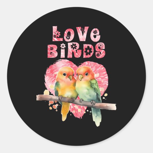 Lovebirds Love Bird Tortelduifjes Lovebird Bird Ronde Sticker (Voorkant)
