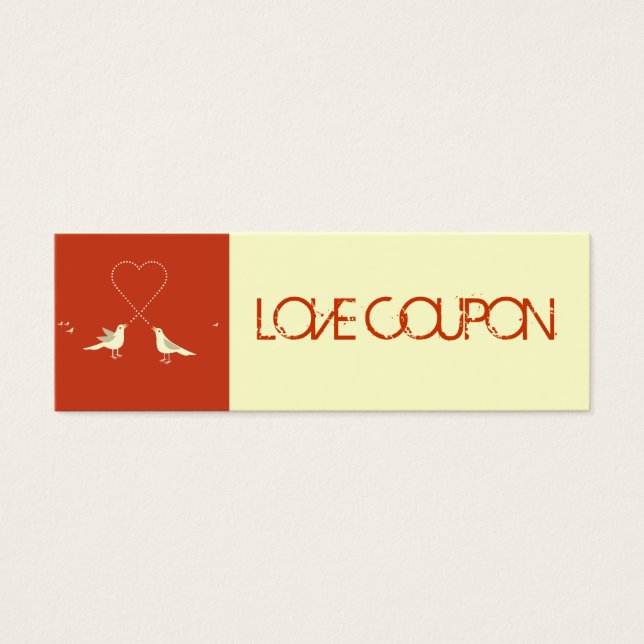 Lovebirds Love Coupon Mini Visitekaartjes (Voorkant)