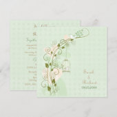 Lovebirds Mint bruiloft uitnodiging (Voorkant / Achterkant)