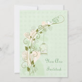 Lovebirds Mint Wedding repetitie diner Kaart (Achterkant)