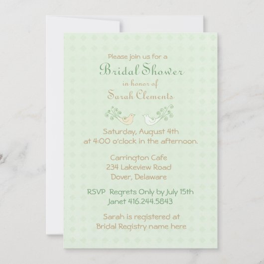 Lovebirds Mint Wedding Vrijgezellenfeest Kaart (Voorkant)