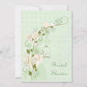 Lovebirds Mint Wedding Vrijgezellenfeest Kaart (Achterkant)