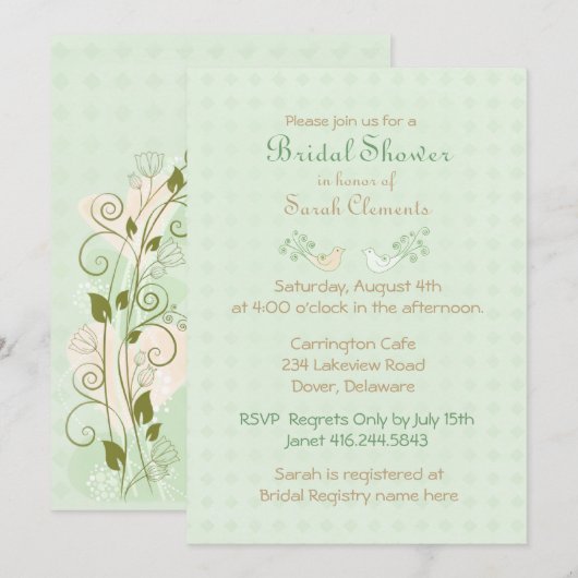 Lovebirds Mint Wedding Vrijgezellenfeest Kaart (Voorkant / Achterkant)