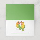 Lovebirds Natuur Tortelduifjes Groene Bruiloft Esc Plaatskaartje (Buitenkant ongevouwen)
