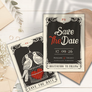 Lovebirds' Nest Save the Date Kaart