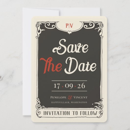 Lovebirds' Nest Save the Date Kaart (Voorkant)