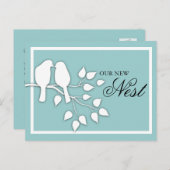 Lovebirds on a Branch Nieuw Nest Adres Kaart (Voorkant / Achterkant)