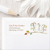 Lovebirds op takken Retouradreslabels Etiket (Insitu)