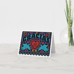 Lovebirds Papel Picado Note Kaart met Dusky kleure