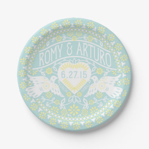 Lovebirds Papel Picado Style Gepersonaliseerd Bord