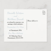 Lovebirds Pink & Blue Just Married Wedding Aankondigingskaart (Achterkant)