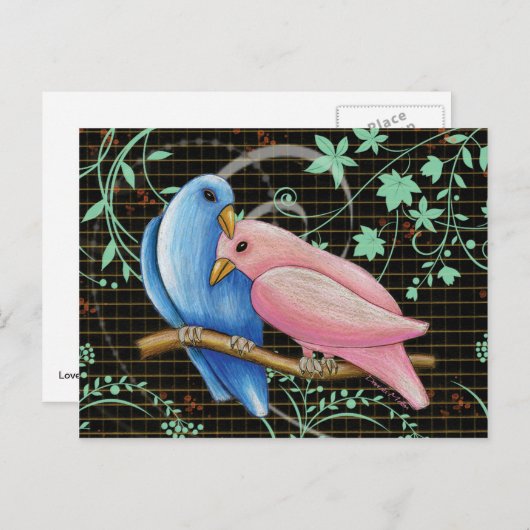 Lovebirds Postcard Briefkaart (Voorkant / Achterkant)