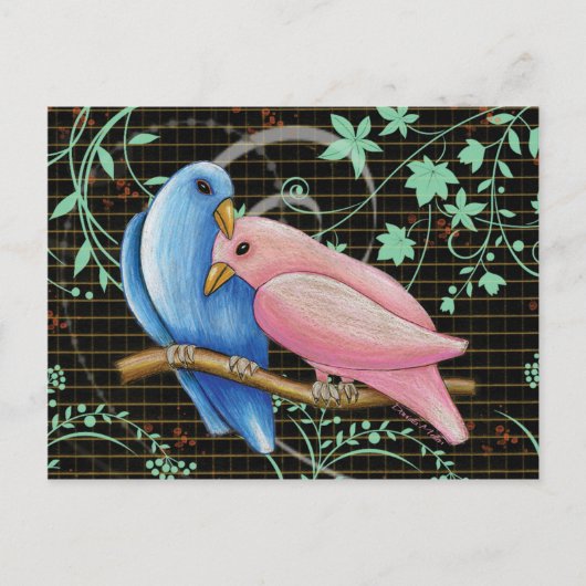 Lovebirds Postcard Briefkaart (Voorkant)