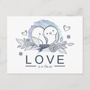 Lovebirds Purple Love Wedding Briefkaart