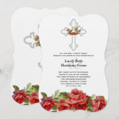 Lovebirds Red Roses Christelijke bruiloft Kaart (Voorkant / Achterkant)