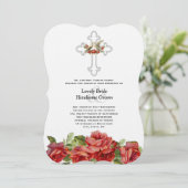 Lovebirds Red Roses Christelijke bruiloft Kaart (Staand voorkant)