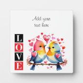 Lovebirds romantic custom text valentine red fotoplaat (Voorkant)