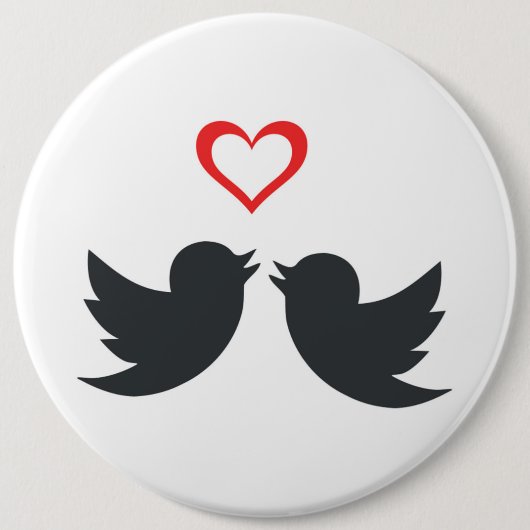 LOVEBIRDS RONDE BUTTON 6,0 CM (Voorkant)