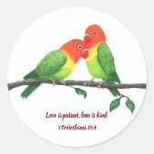 Lovebirds ronde Sticker (Voorkant)