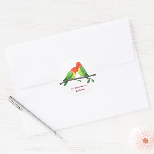 Lovebirds ronde Sticker (Envelop)