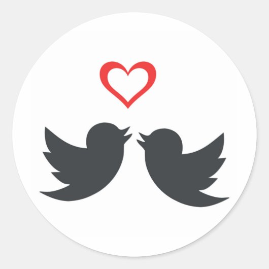 LOVEBIRDS RONDE STICKER (Voorkant)