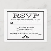 Lovebirds RSVP zwart-wit bruiloft Uitnodiging Briefkaart (Voorkant)