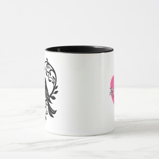 Lovebirds Silhouette - Custom Valentijn ontwerp Mok (Midden)