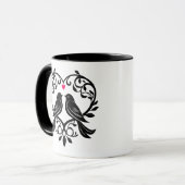 Lovebirds Silhouette - Custom Valentijn ontwerp Mok (Voorkant links)