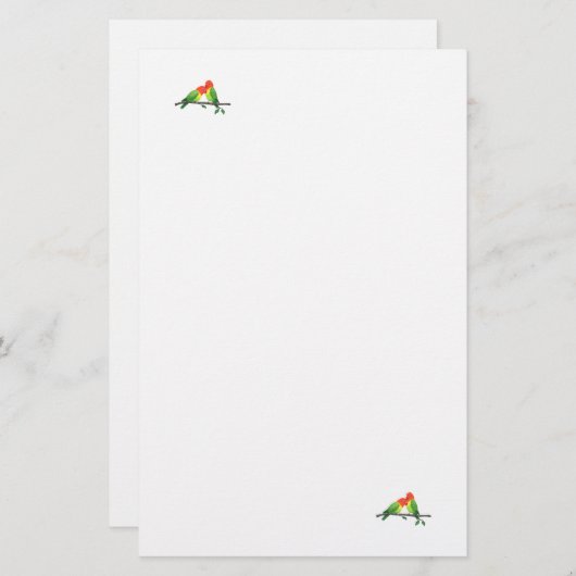 Lovebirds Stationery Briefpapier (Voorkant / Achterkant)