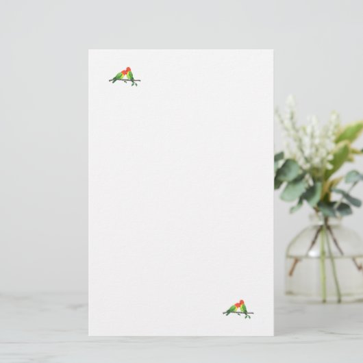 Lovebirds Stationery Briefpapier (Staand voorkant)
