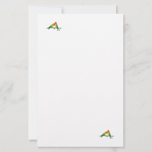 Lovebirds Stationery Briefpapier (Voorkant)