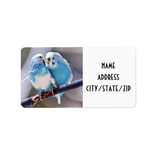 "LOVEBIRDS" TERUGKEERADRESLABLES ETIKET (Voorkant)