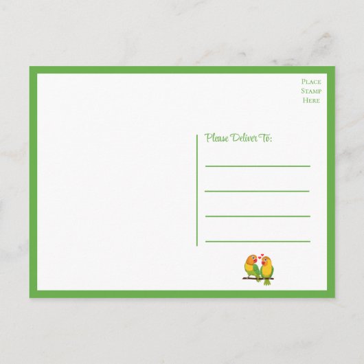 Lovebirds Tortelduifjes bruiloft dank u Briefkaart (Achterkant)