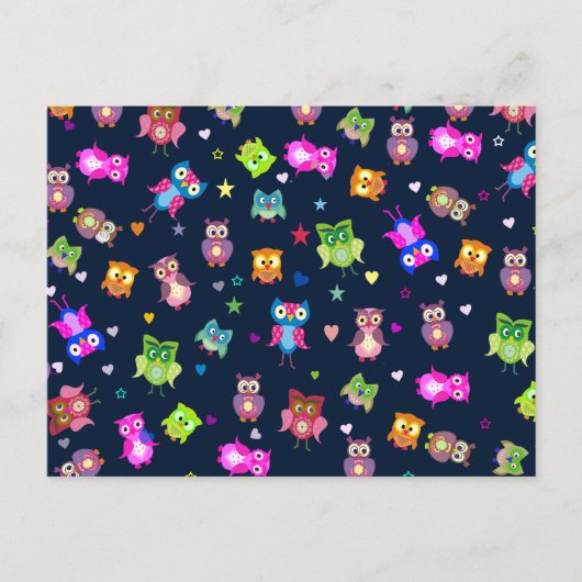 Lovebirds - uilen briefkaart (Voorkant)