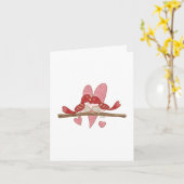 Lovebirds Valentijn Wenskaart Kaart (Gele Bloem)