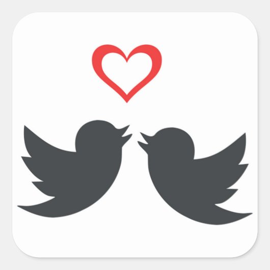 LOVEBIRDS VIERKANTE STICKER (Voorkant)