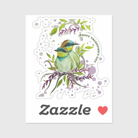Lovebirds voor Valentijnsdag Sticker (Vel)