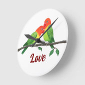 Lovebirds wandklok (Hoek)
