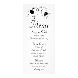 Lovebirds Wedding Party Menu Zwart Vrijgezellenfee
