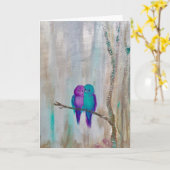 Lovebirds Wenskaarten Kaart (Gele Bloem)