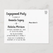 Lovebirds Zwart Wit Bruiloft Verlovingsfeest Uitnodiging Briefkaart (Achterkant)