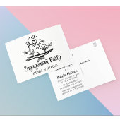 Lovebirds Zwart Wit Bruiloft Verlovingsfeest Uitnodiging Briefkaart