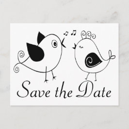 Lovebirds Zwart Wit Trouwen Save The Date Briefkaart