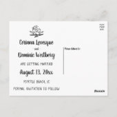 Lovebirds Zwart Wit Trouwen Save The Date Briefkaart (Achterkant)