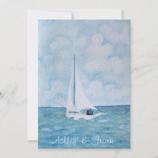 Loveboot (b) huwelijksuitnodiging kaart (Voorkant)