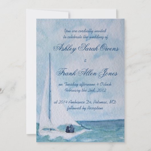 Loveboot (b) huwelijksuitnodiging kaart (Achterkant)