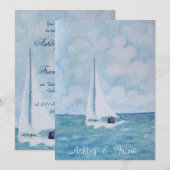Loveboot (b) huwelijksuitnodiging kaart (Voorkant / Achterkant)