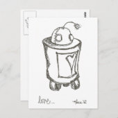 Lovebot Robot Love Briefkaart (Voorkant / Achterkant)