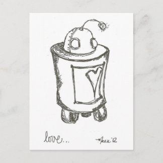 Lovebot Robot Love Briefkaart